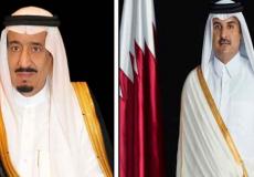 أمير قطر تميم بن حمد والملك السعودي سلمان بن عبد العزيز
