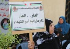 جانب من اعتصام اسر الشهداء والجرحى