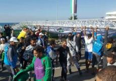 (صور) إصابات بانهيار رافعة حديدية خلال ماراثون رياضي بغزة