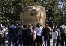 عرض تمثال أسد اللات في دمشق بعد ترميمه