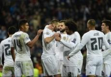 لاعبو ريال مدريد يحتفلون بأحد الأهداف