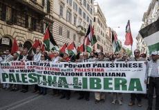 تظاهرة للتضامن مع الشعب الفلسطيني في إيطاليا_ أرشيفية