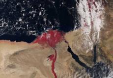 صورة لنهر النيل من القمر الصناعي