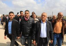 جميل مزهر خلال مشاركته مع عدد كبير من قيادات وكوادر وأعضاء الجبهة الشعبية بمسيرات العودة 