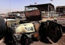 إحدى مركبات داعش بعد استهدافها من التحالف الدولي - أرشيف