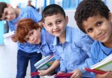 طلاب مدرسة في غزة