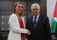 الرئيس محمود عباس وفيدريكا موغريني