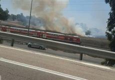 اندلاع حريق قرب خط القطار في سديروت 