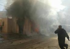 حريق بمحل للملابس في غزة