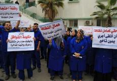 عمال النظافة بمستشفيات غزة