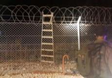 الاستنفار جاء بعد العثور على سلم على جدار المستوطنة