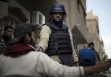 مراسل صحفي أثناء عمله في سوريا