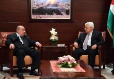 الرئيس الفلسطيني محمود عباس يستقبل سليم الزعنون رئيس المجلس الوطني