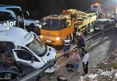حادث  تصادم 33 مركبة  شمال  تركيا