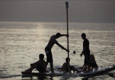 صيادون فلسطينيون في عرض بحر غزة