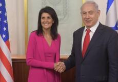 بنيامين نتنياهو رئيس الحكومة الإٍسرائيلية ونيكي هايلي -ارشيف-