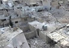 منازل الفلسطينيين المدمرة في مخيم حندرات بسوريا