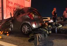 مصرع شخصين في حادث طرق وقع قرب مفترق كيسم على شارع رقم 6