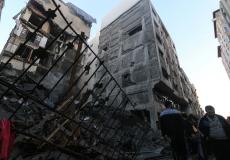 أحد المباني المتضررة في غزة