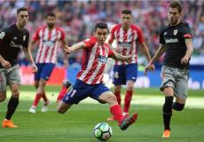 لقطة من مباراة أتلتيكو مدريد وأتلتيك بلباو