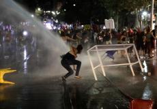 من المظاهرات في اسرائيل الليلة الماضية