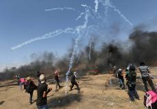 جانب من تظاهرات جمعة نذير الغضب وهي السابعة في مسيرة العودة على حدود غزة