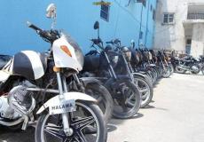 دراجات نارية مضبوط عليها بحوزة شرطة غزة