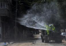 إجراءات التعقيم من فيروس كورونا في  قطاع غزة - ارشيف