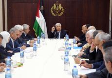 الرئيس محمود عباس خلال اجتماع اللجنة المركزية لحركة فتح مساء اليوم