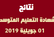 قائمة الناجحين في شهادة التعليم المتوسط 2019