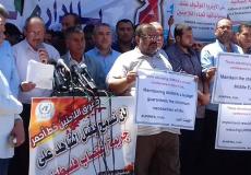 اعتصام اللاجئين أمام مقر الأونروا في غزة