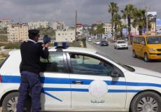 شرطة المرور في أحد شوارع رام الله في الضفة الغربية