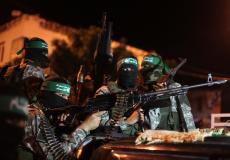 عناصر كتائب القسام الذراع المسلح لحركة حماس