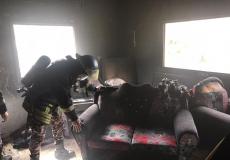 حريق منزل يتعامل معه الدفاع المدني