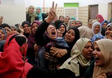 خلال وداع احد شهداء مسيرة العودة الكبرى امس 