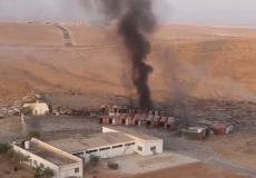 حريق مخزن الأسلحة بمدينة الزرقاء الأردنية