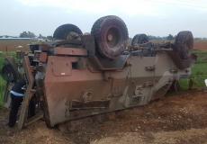 إصابة 6 جنود بانقلاب جيب عسكري قرب حدود غزة