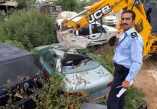 الشرطة الفلسطينية تتلف سيارات في طولكرم