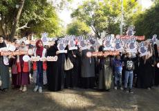 شبكة المنظمات تنظم وقفة احتجاجية أمام مكتب الأونسكو في غزة