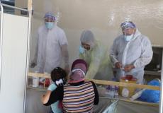 فحص كورونا الأولي في معبر رفح