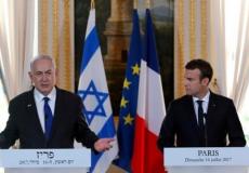 مؤتمر صحفي عقده الرئيس الفرنسي إيمانويل ماكرون ورئيس الحكومة الإسرائيلية بنيامين نتنياهو