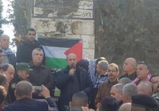 واصل أبو يوسف عضو اللجنة التنفيذية لمنظمة التحرير الفلسطينية خلال فعالية تكريم شهداء الحركة الأسيرة في جنين