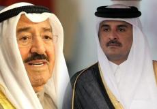 أمير قطر تميم بن حمد والكويت صباح الأحمد