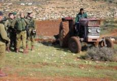 الاحتلال يستولي على جرار زراعي وصهريج مياه غرب نابلس