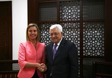 الرئيس محمود عباس وفيدريكا موغريني