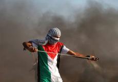 جانب من مواجهات اليوم على الحدود الشرقية لقطاع غزة