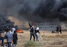 جانب من جمعة الشباب الثائر  ضمن فعاليات مسيرات العودة الكبرى