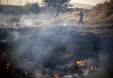  اندلاع حرائق في غلاف غزة بفعل البالونات الحارقة