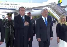 بنيامين نتنياهو وزوجته سارة خلال استقبال الرئيس البرازيلي جايير بولسونارو