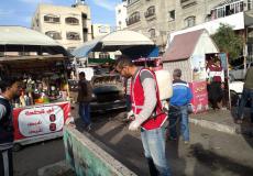 حملة تعقيم وإرشاد واسعة لـ«الديمقراطية» بمخيم جباليا شمالي القطاع للوقاية من كورونا